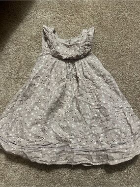The Prairie by Rachel Ashwell Girls' Floral Ruffle Neck Dress - Taupe